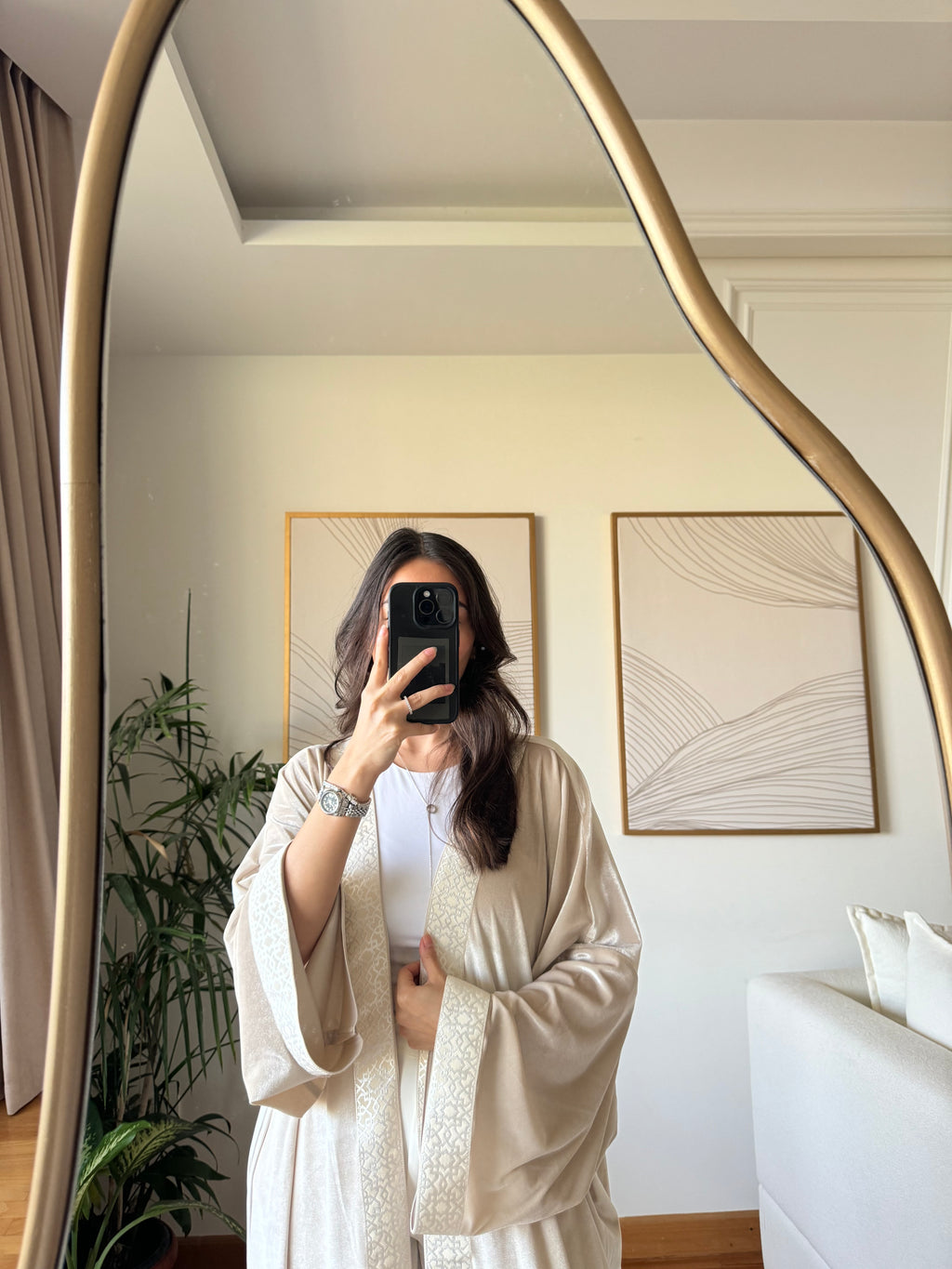 Velvet Kaftan- Beige                 (Pre-Order) (5-7 days)