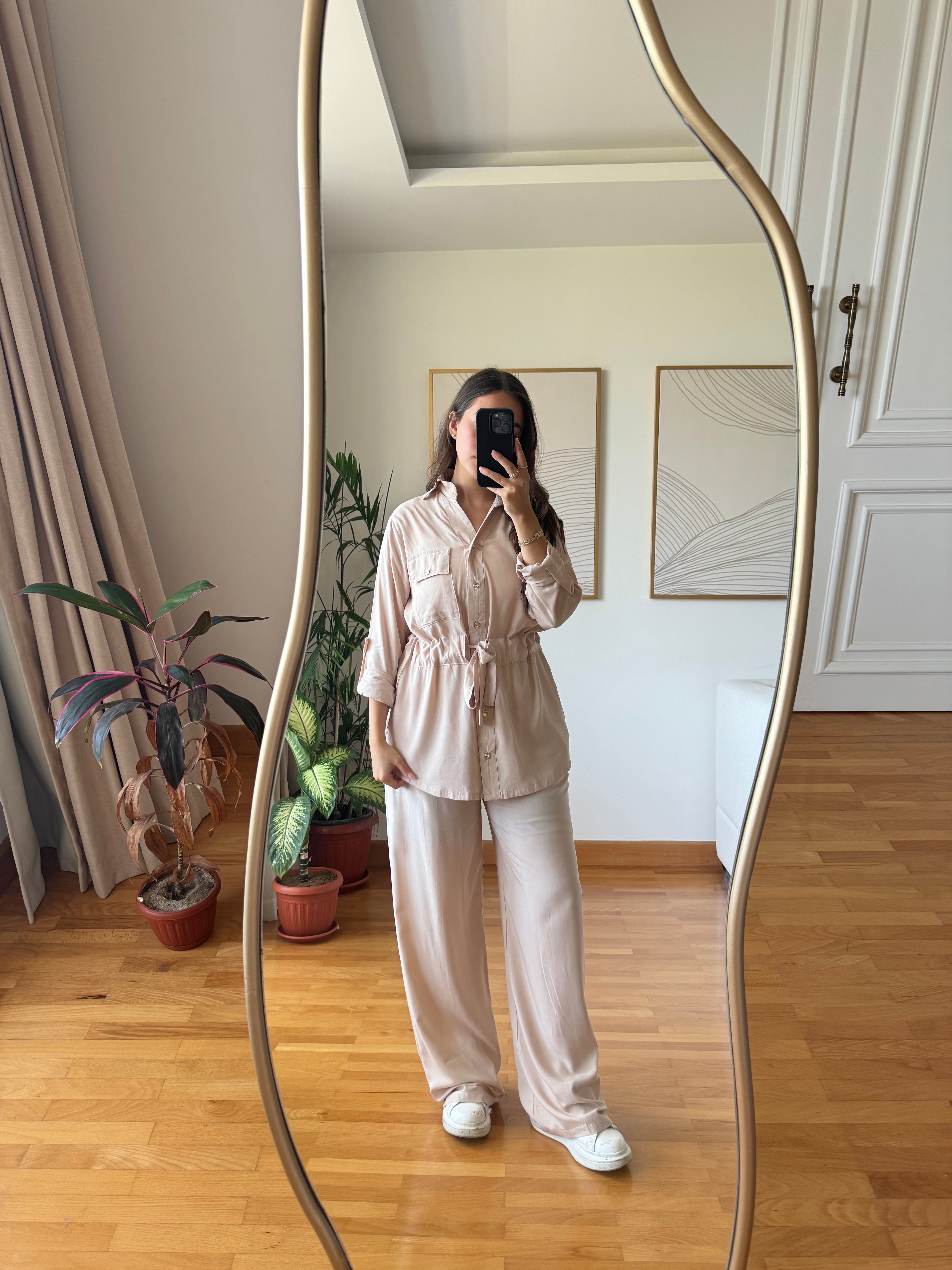 Drawstring Set- Beige