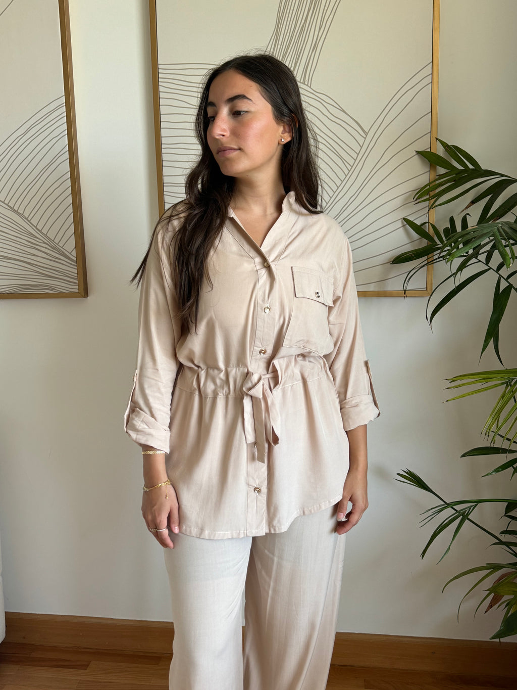 Drawstring Set- Beige