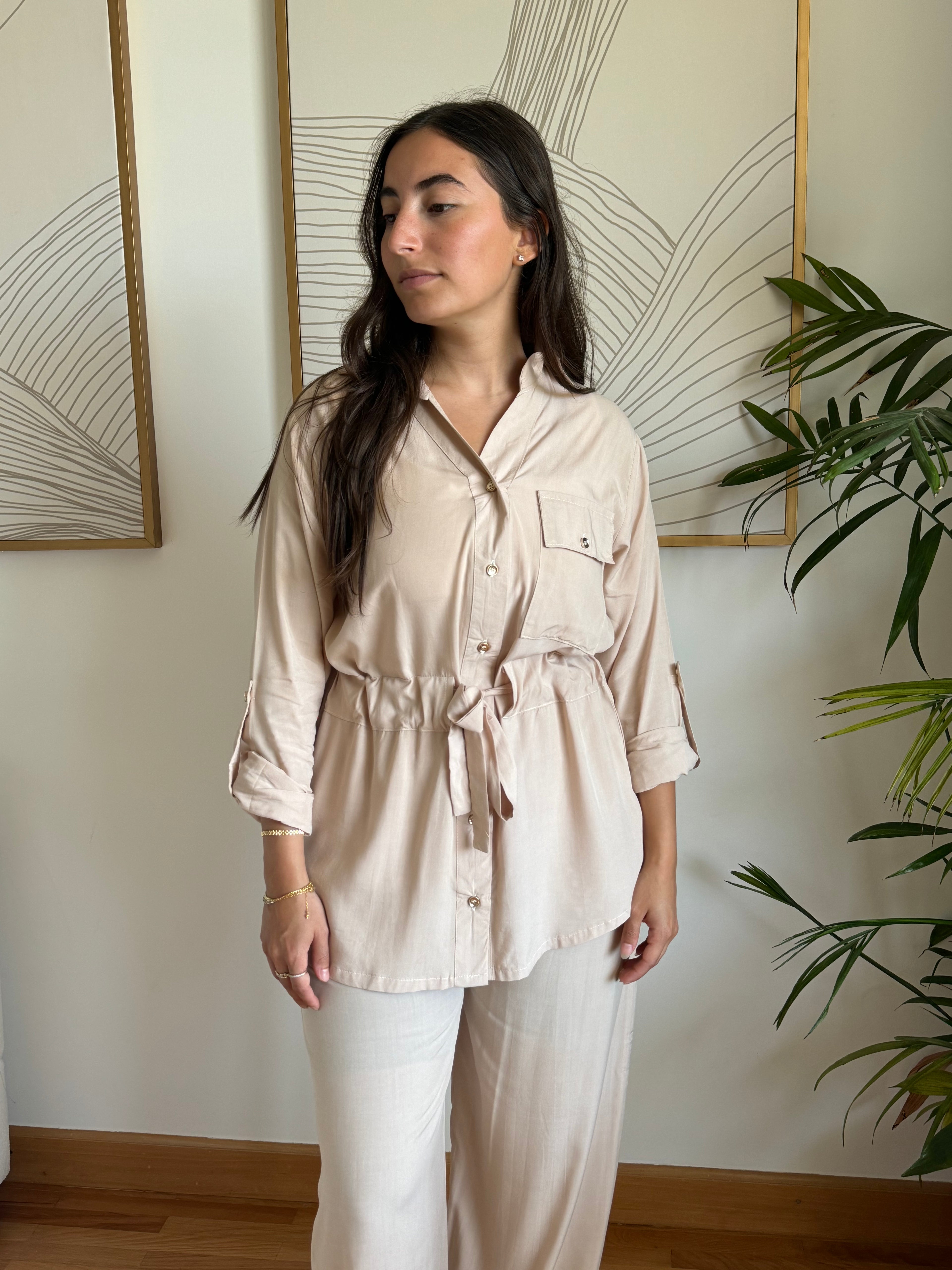 Drawstring Set- Beige