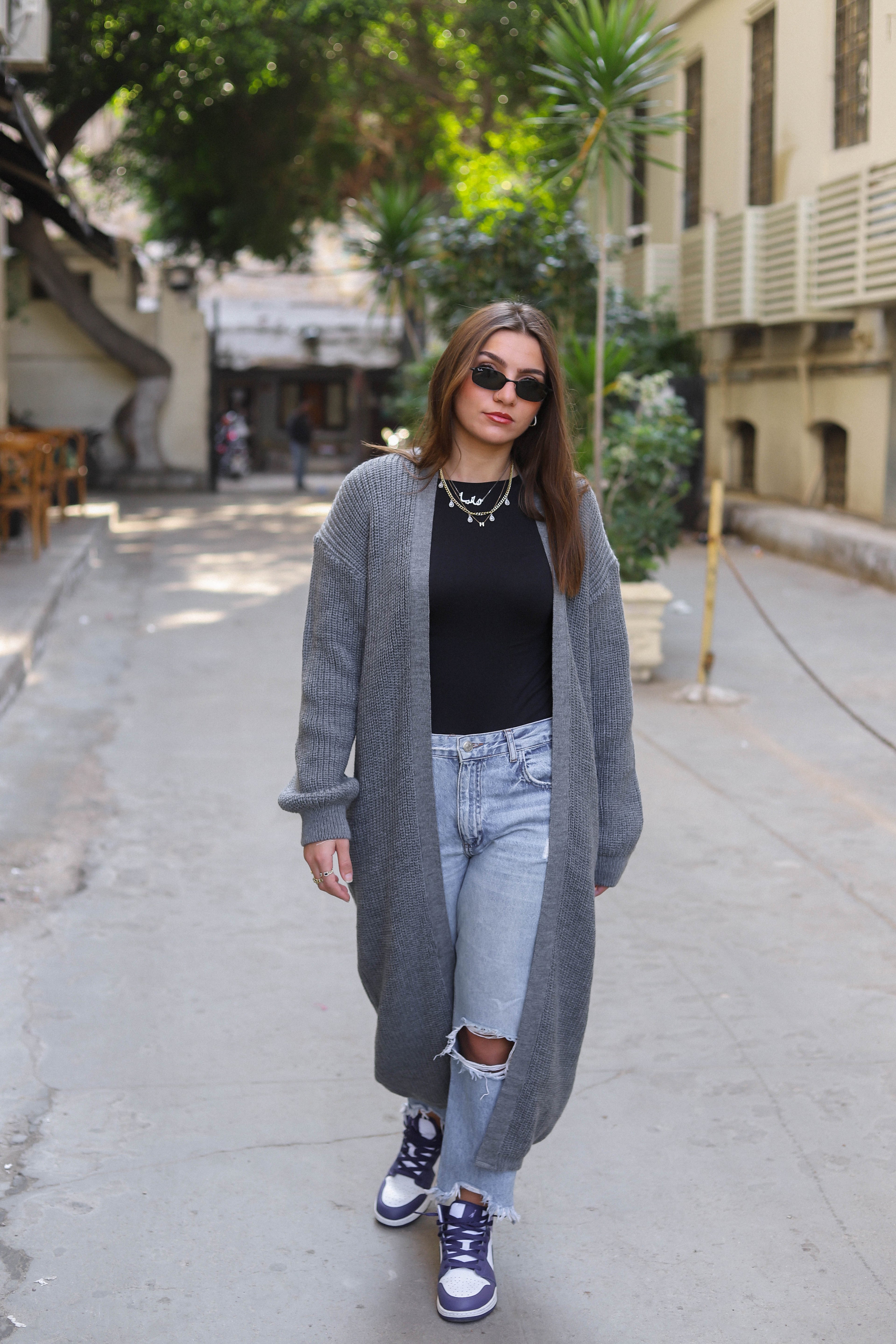 Knitted Cardigan-Grey