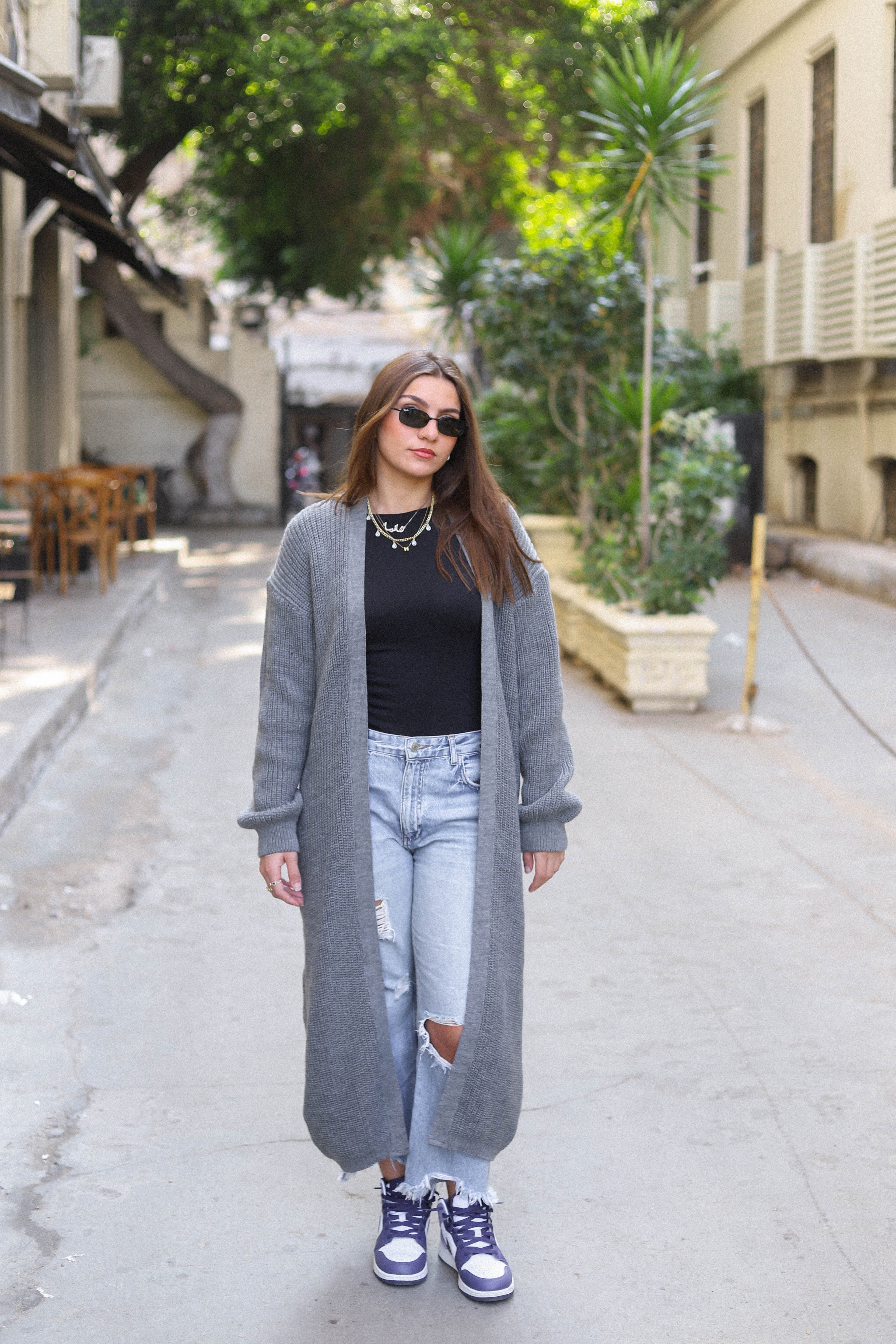 Knitted Cardigan-Grey