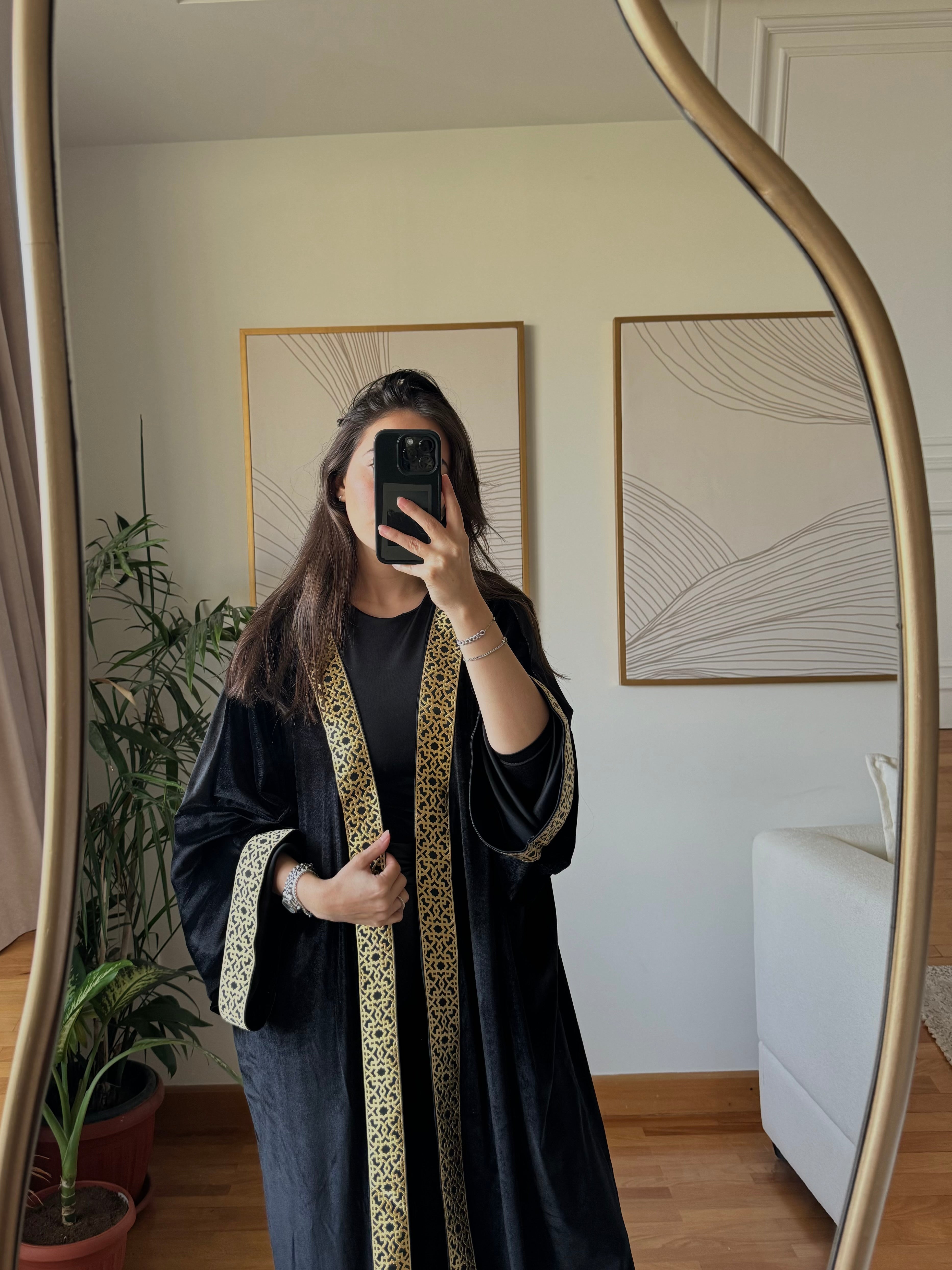 Velvet Kaftan- Black