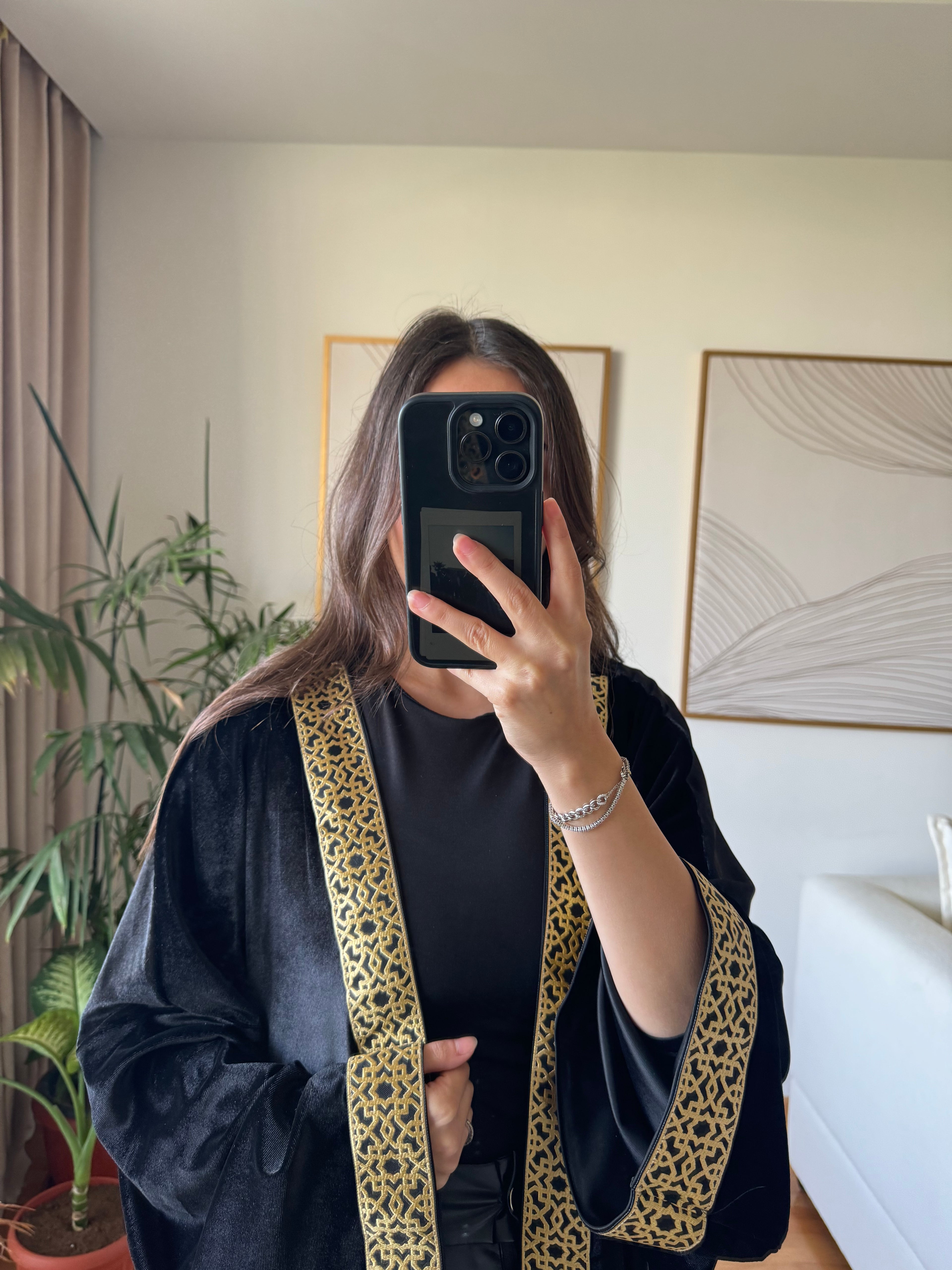 Velvet Kaftan- Black