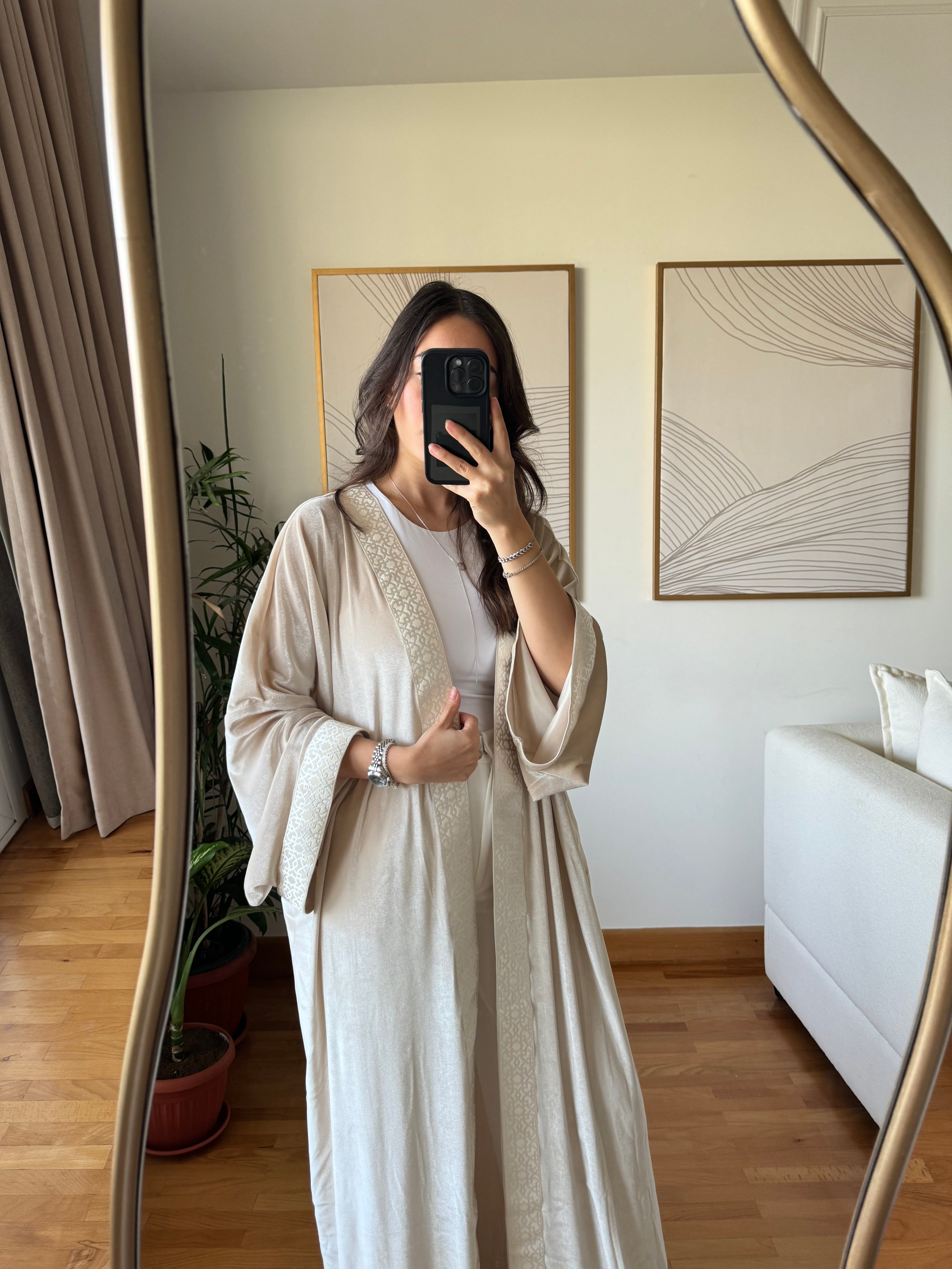 Velvet Kaftan- Beige                 (Pre-Order) (5-7 days)