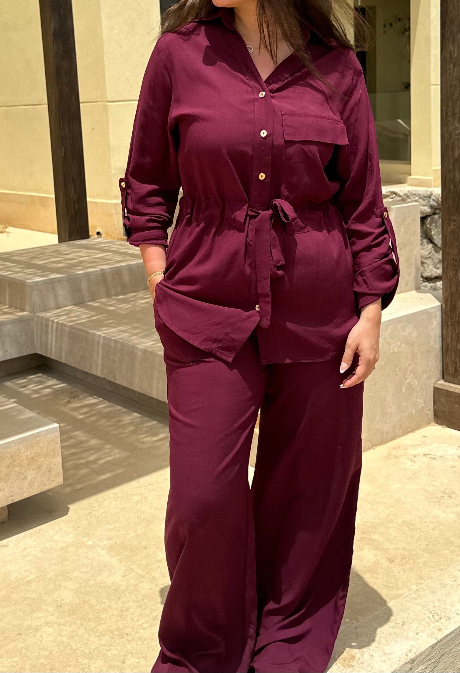 Drawstring Set- Burgundy