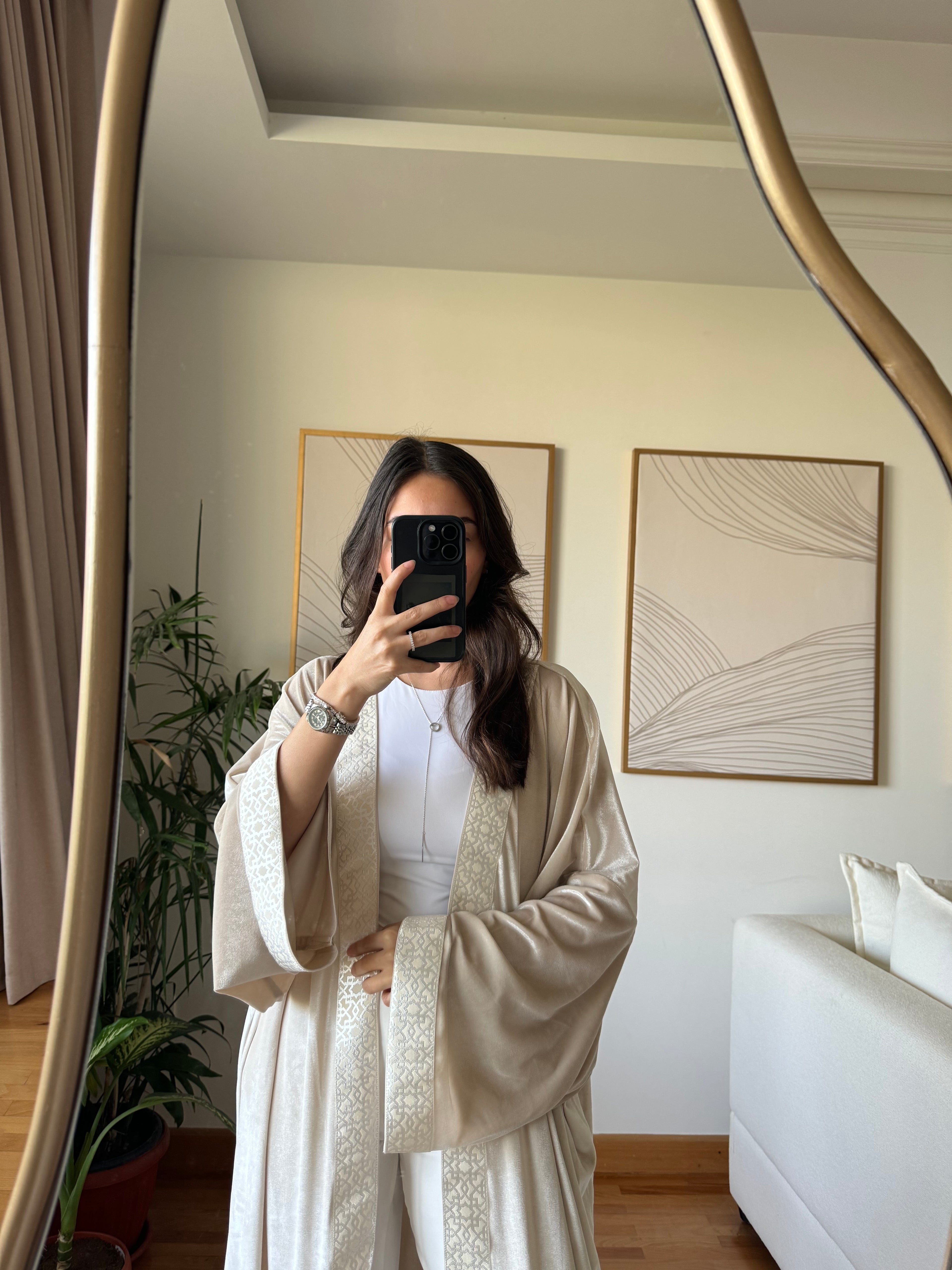 Velvet Kaftan- Beige                 (Pre-Order) (5-7 days)