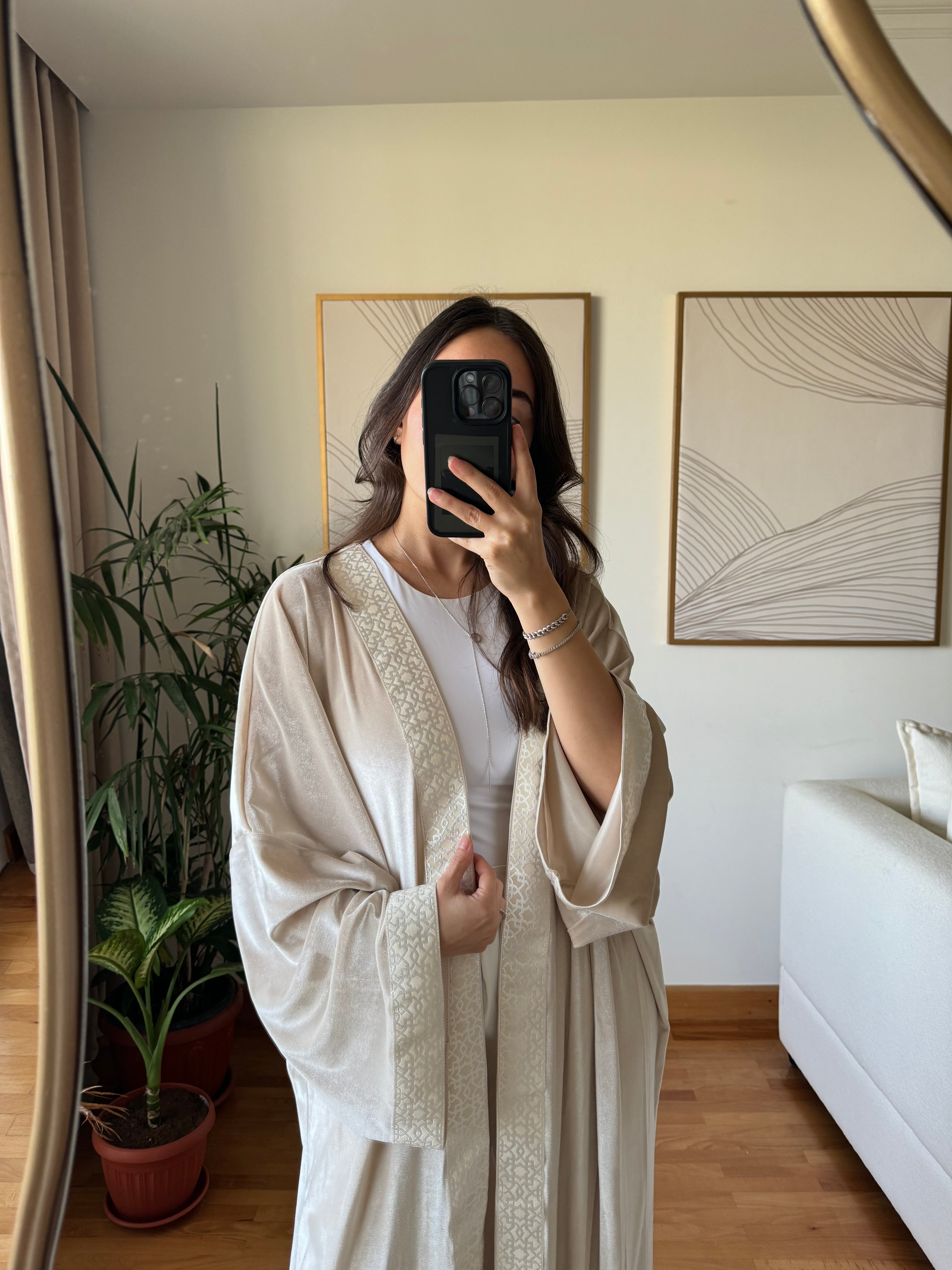 Velvet Kaftan- Beige                 (Pre-Order) (5-7 days)