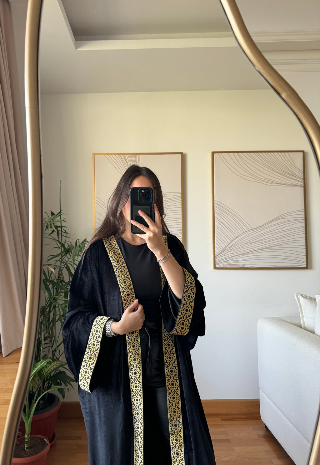 Velvet Kaftan- Black