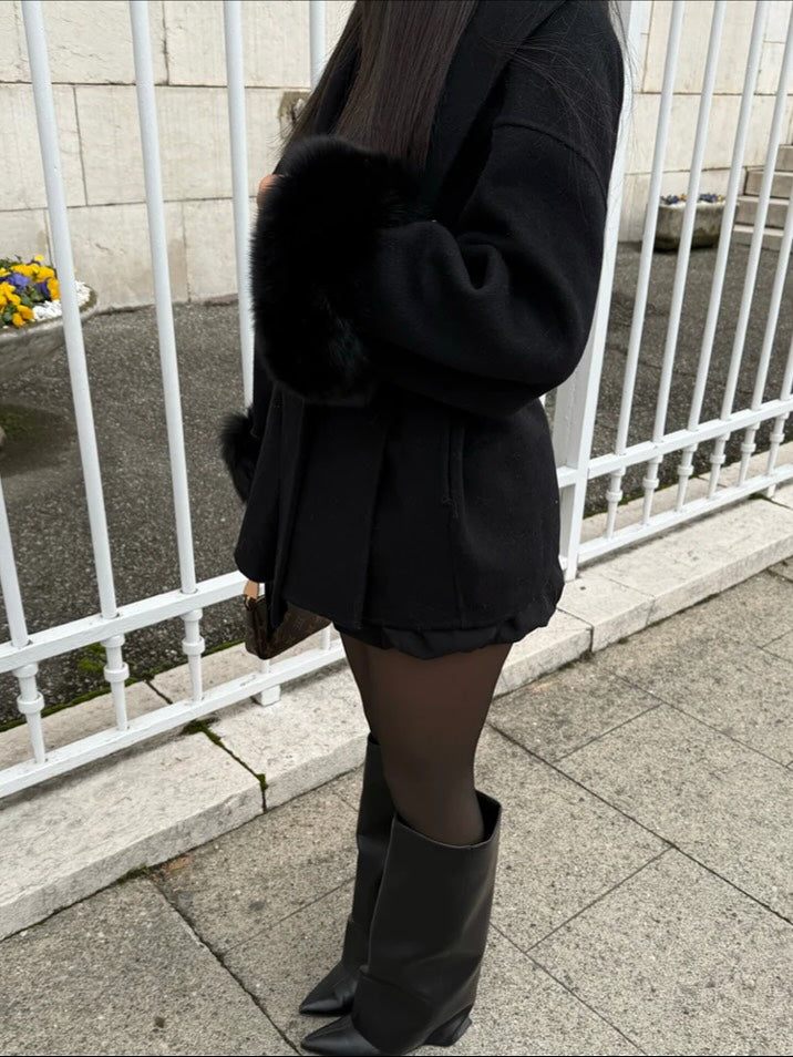 Milano Fur Coat-Black