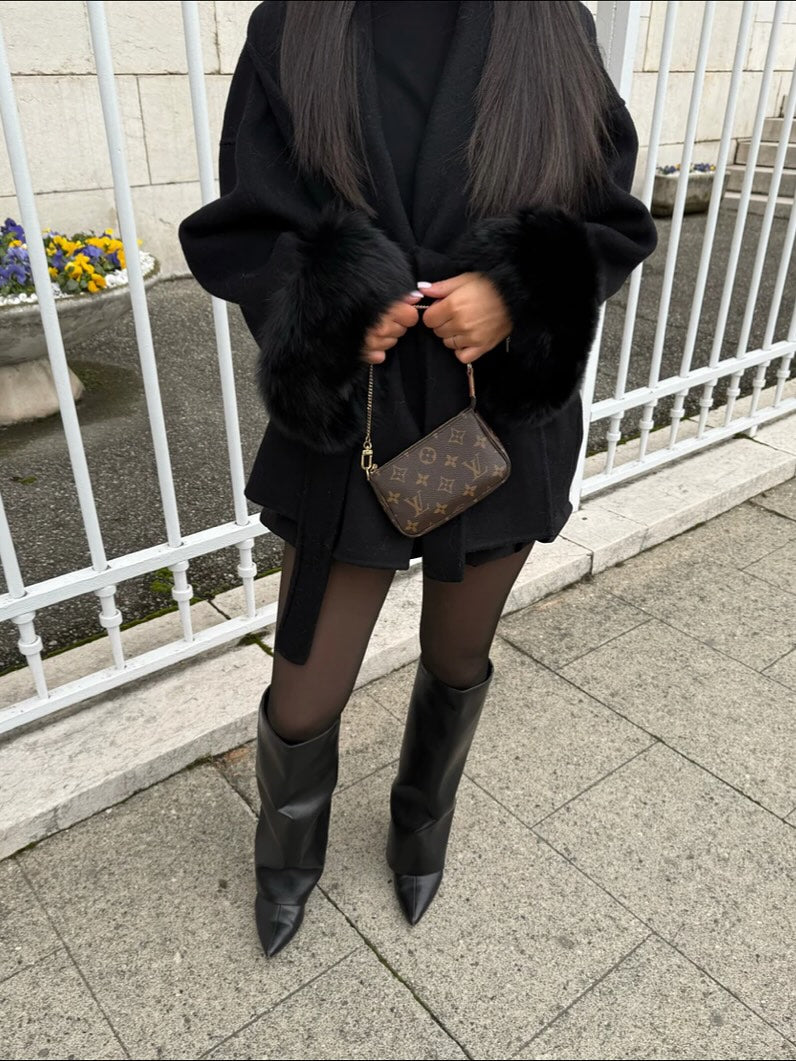 Milano Fur Coat-Black