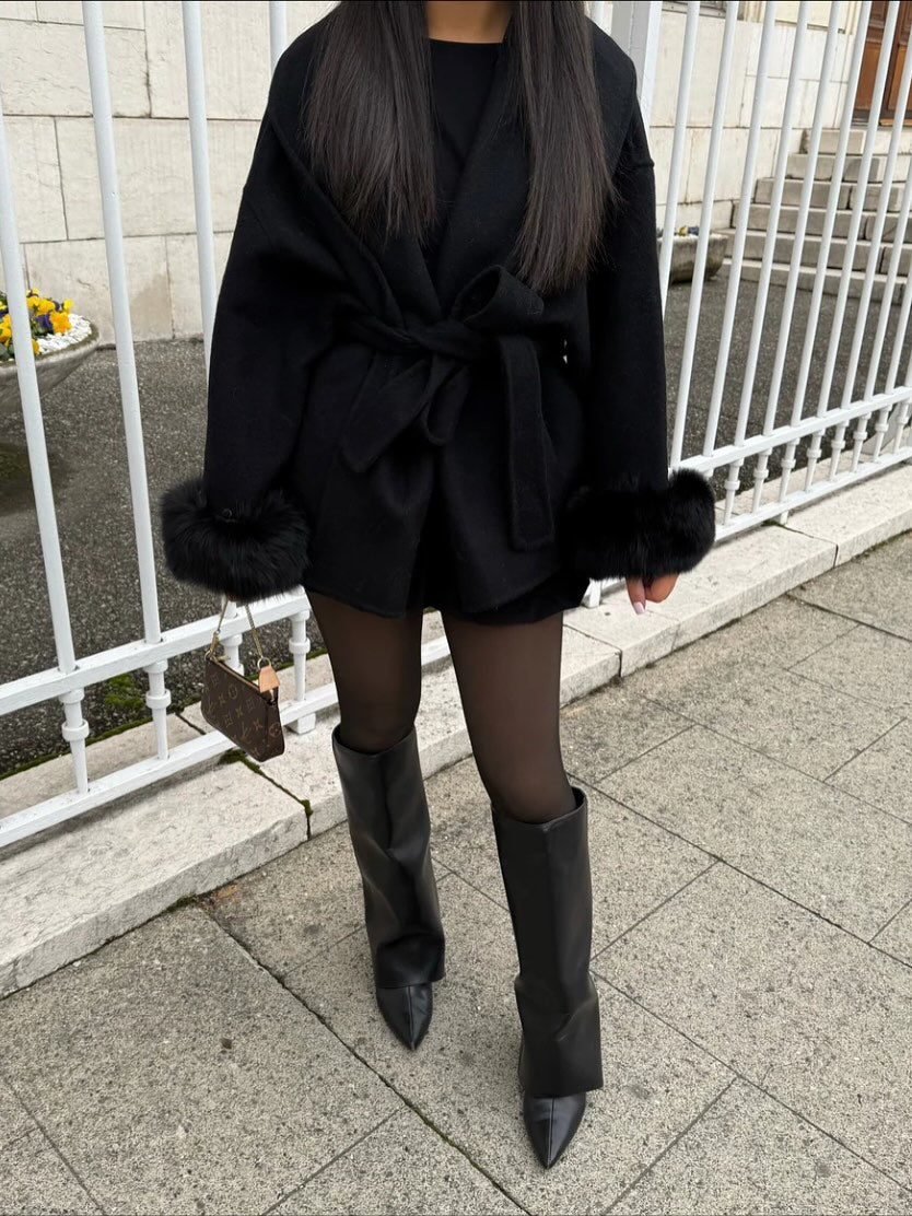 Milano Fur Coat-Black
