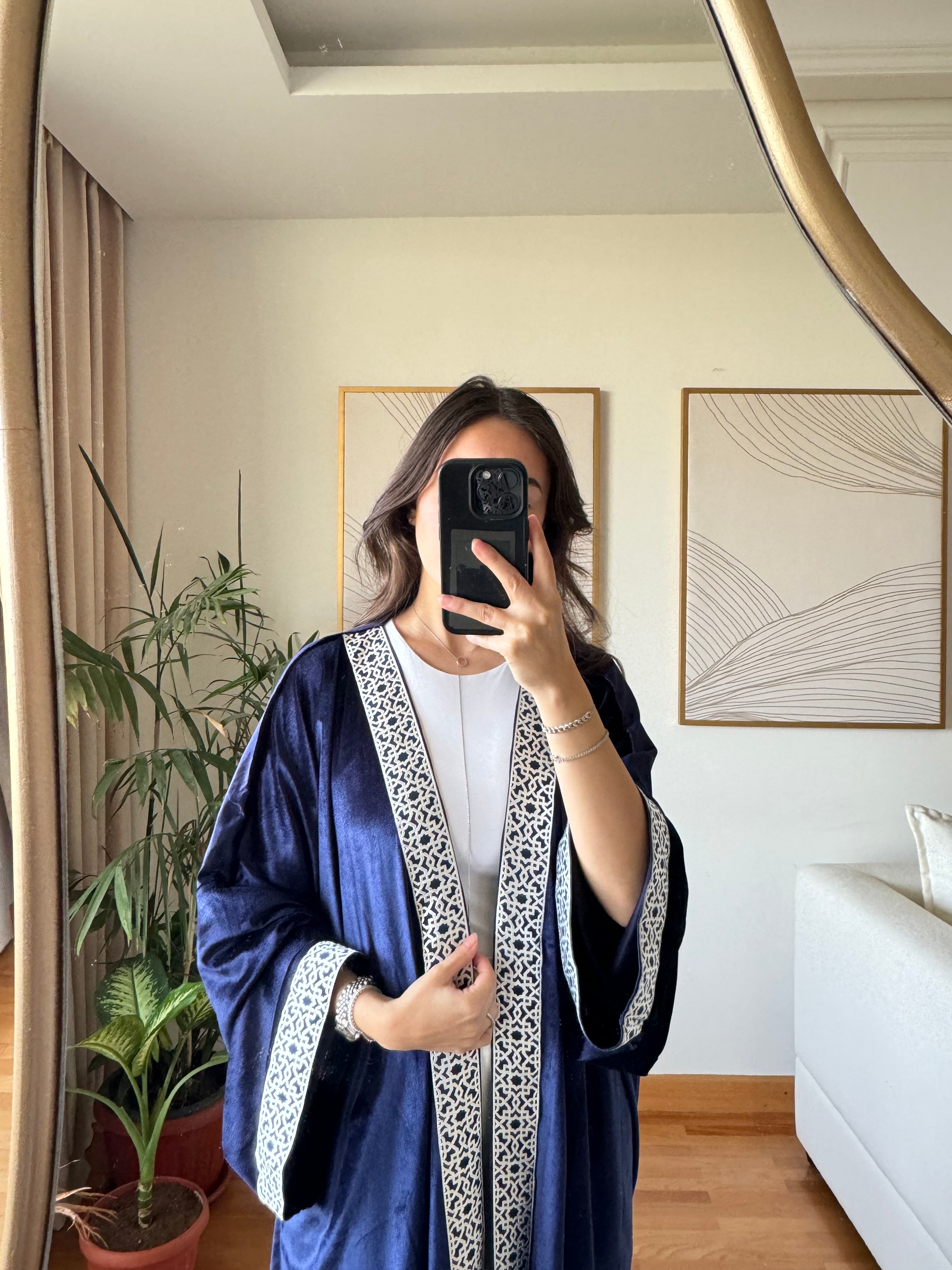 Velvet Kaftan- Navy                  (Pre-Order) (5-7 days)