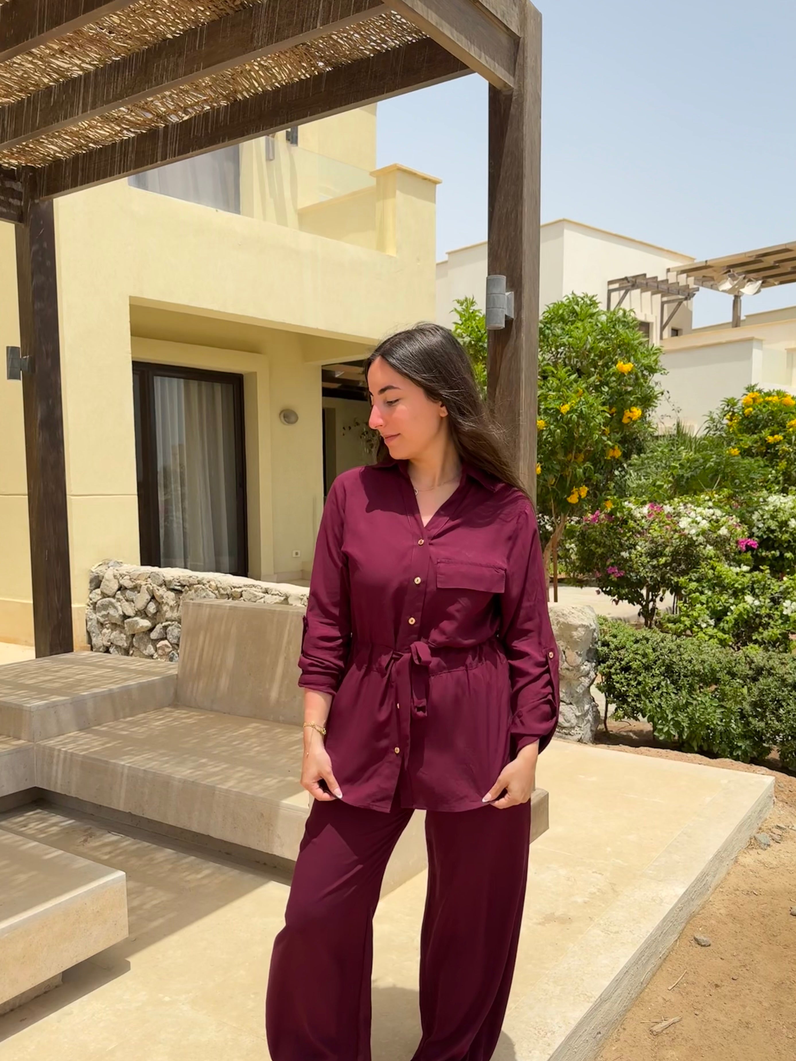 Drawstring Set- Burgundy