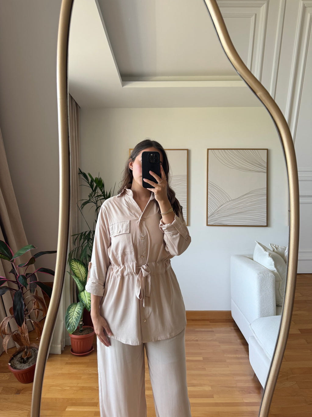 Drawstring Set- Beige