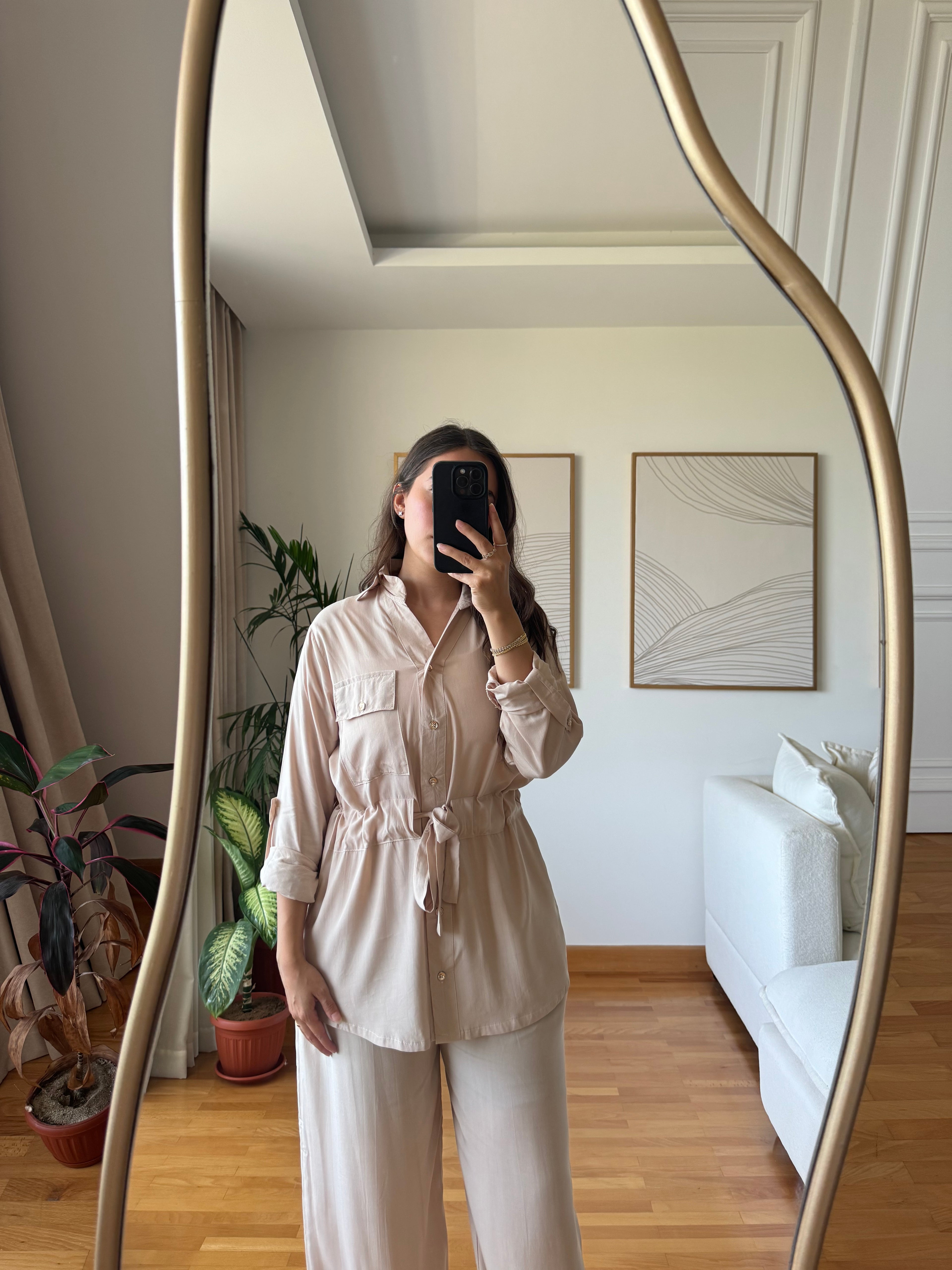 Drawstring Set- Beige