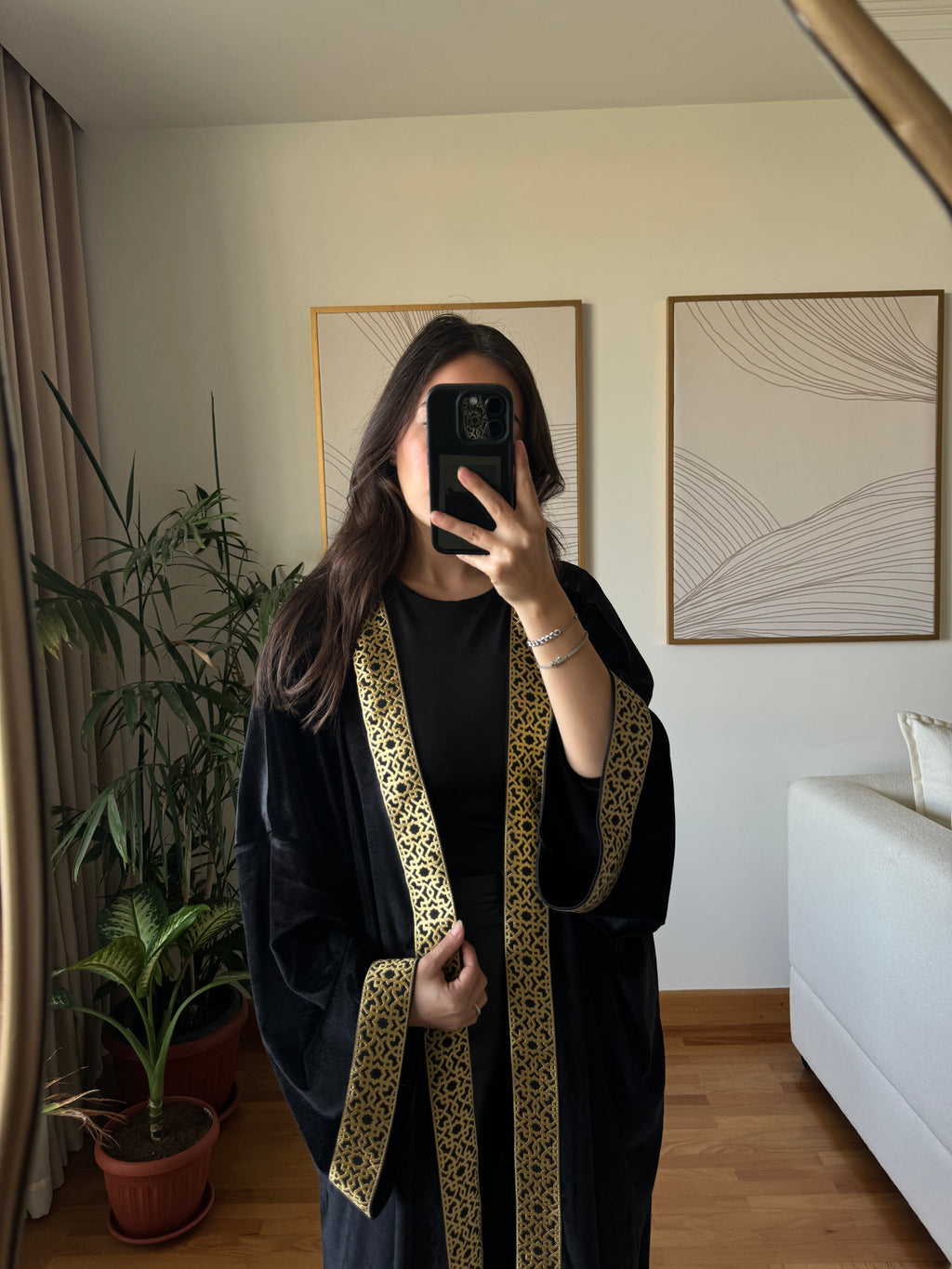 Velvet Kaftan- Black