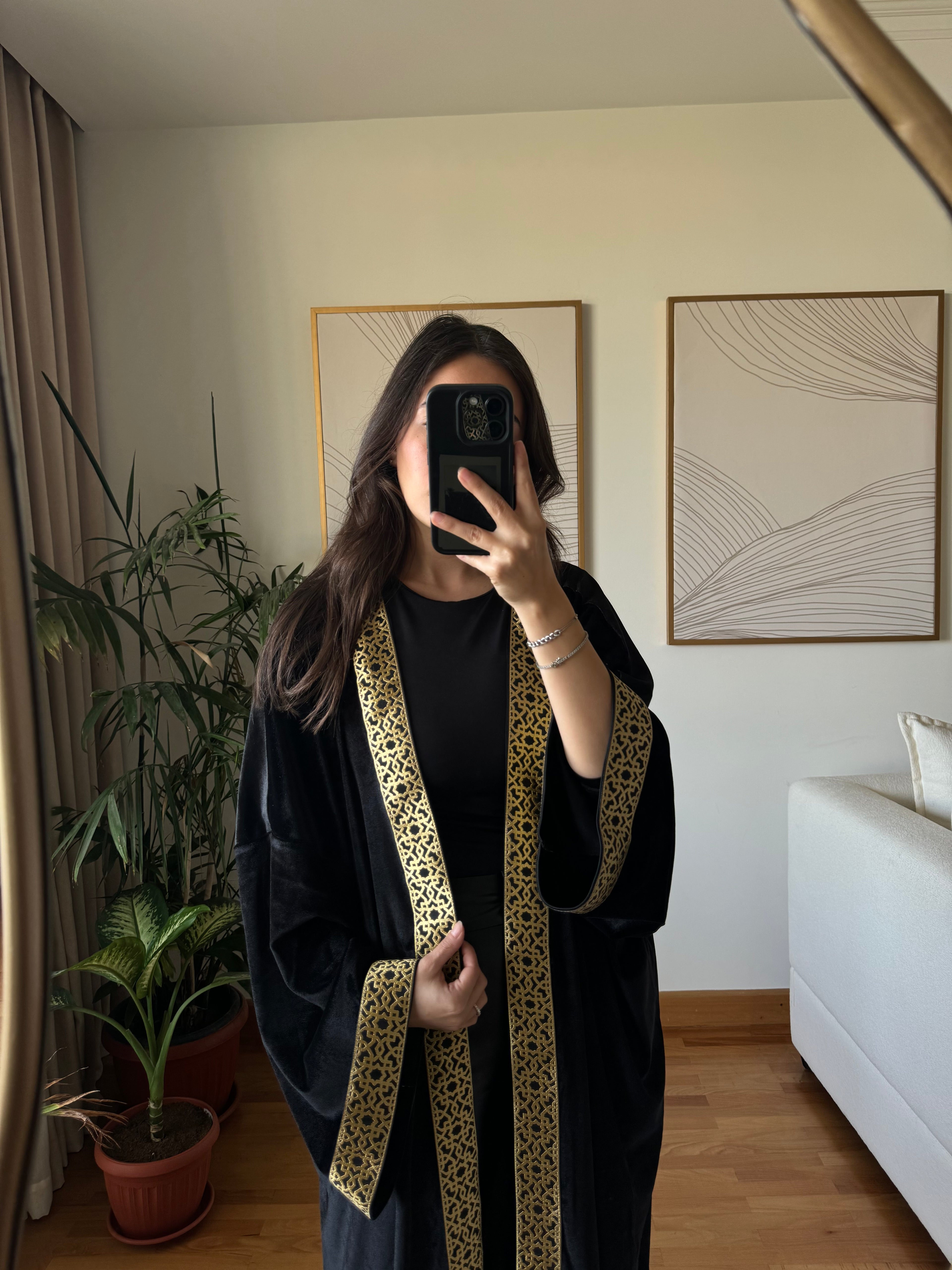 Velvet Kaftan- Black