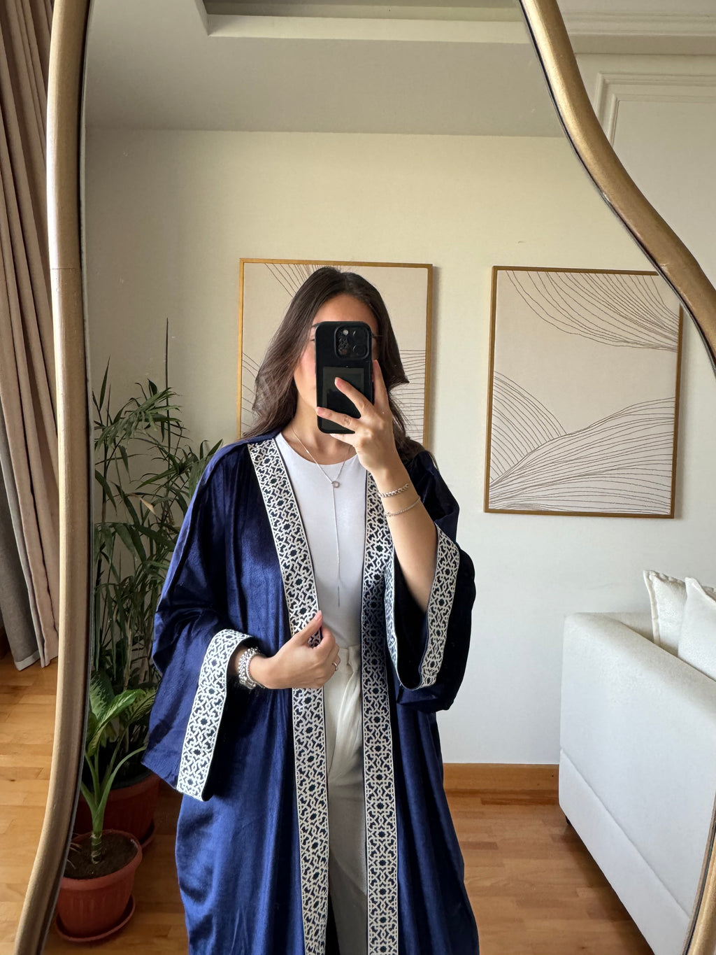 Velvet Kaftan- Navy                  (Pre-Order) (5-7 days)