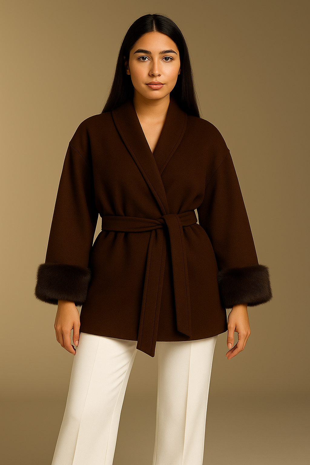 Milano Fur Coat-Brown