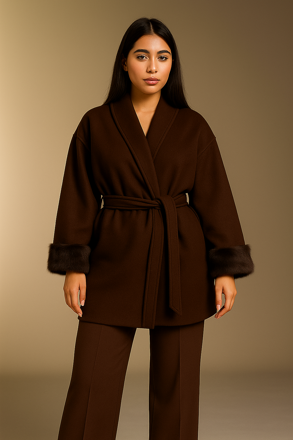 Milano Fur Coat-Brown