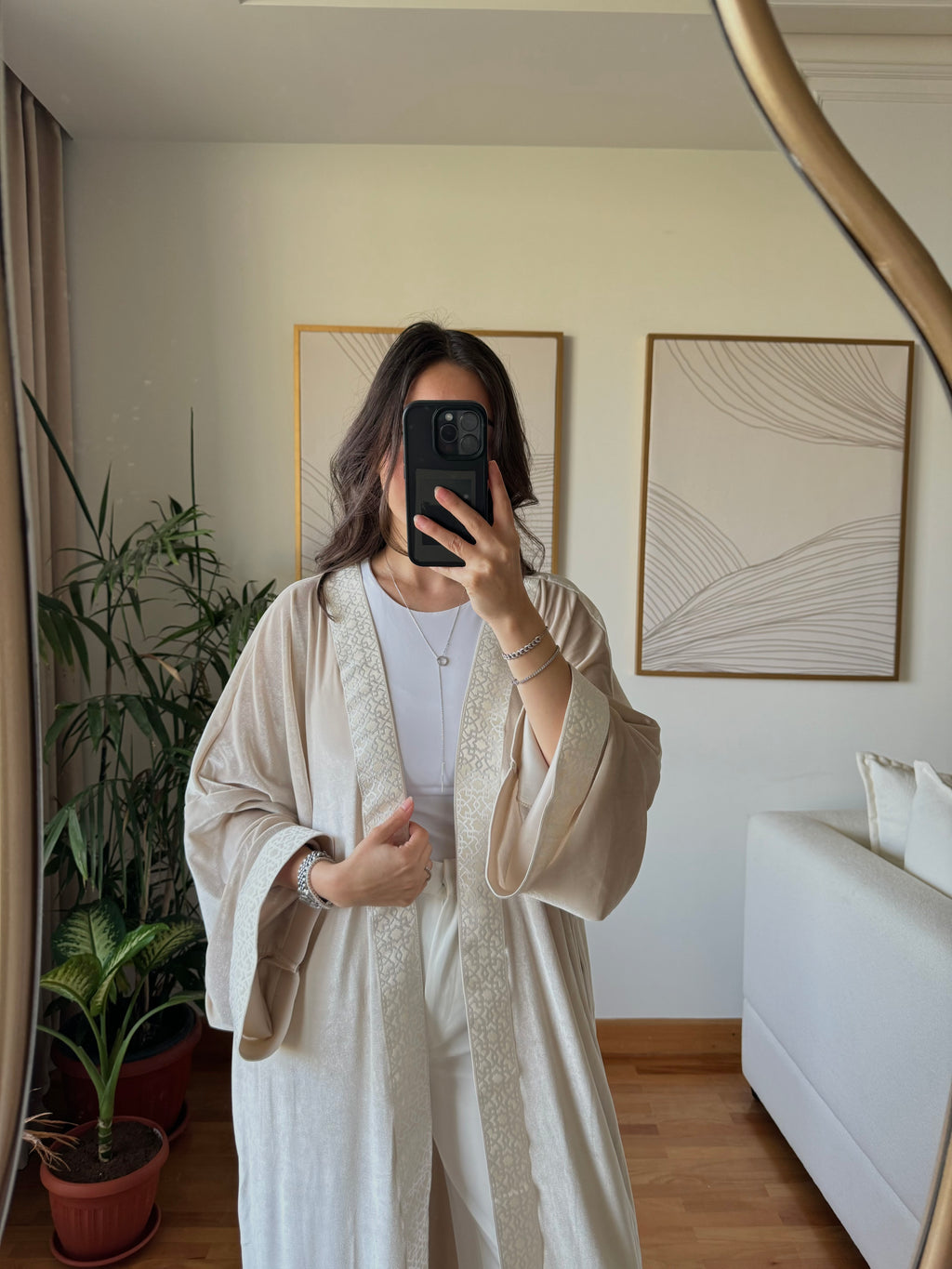 Velvet Kaftan- Beige                 (Pre-Order) (5-7 days)