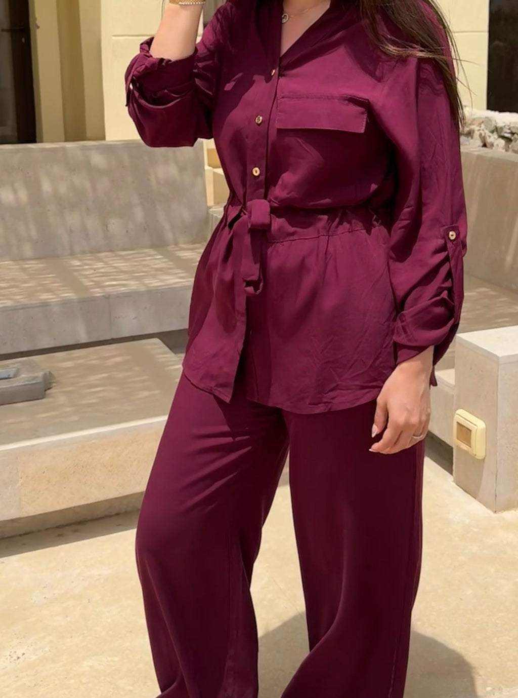Drawstring Set- Burgundy