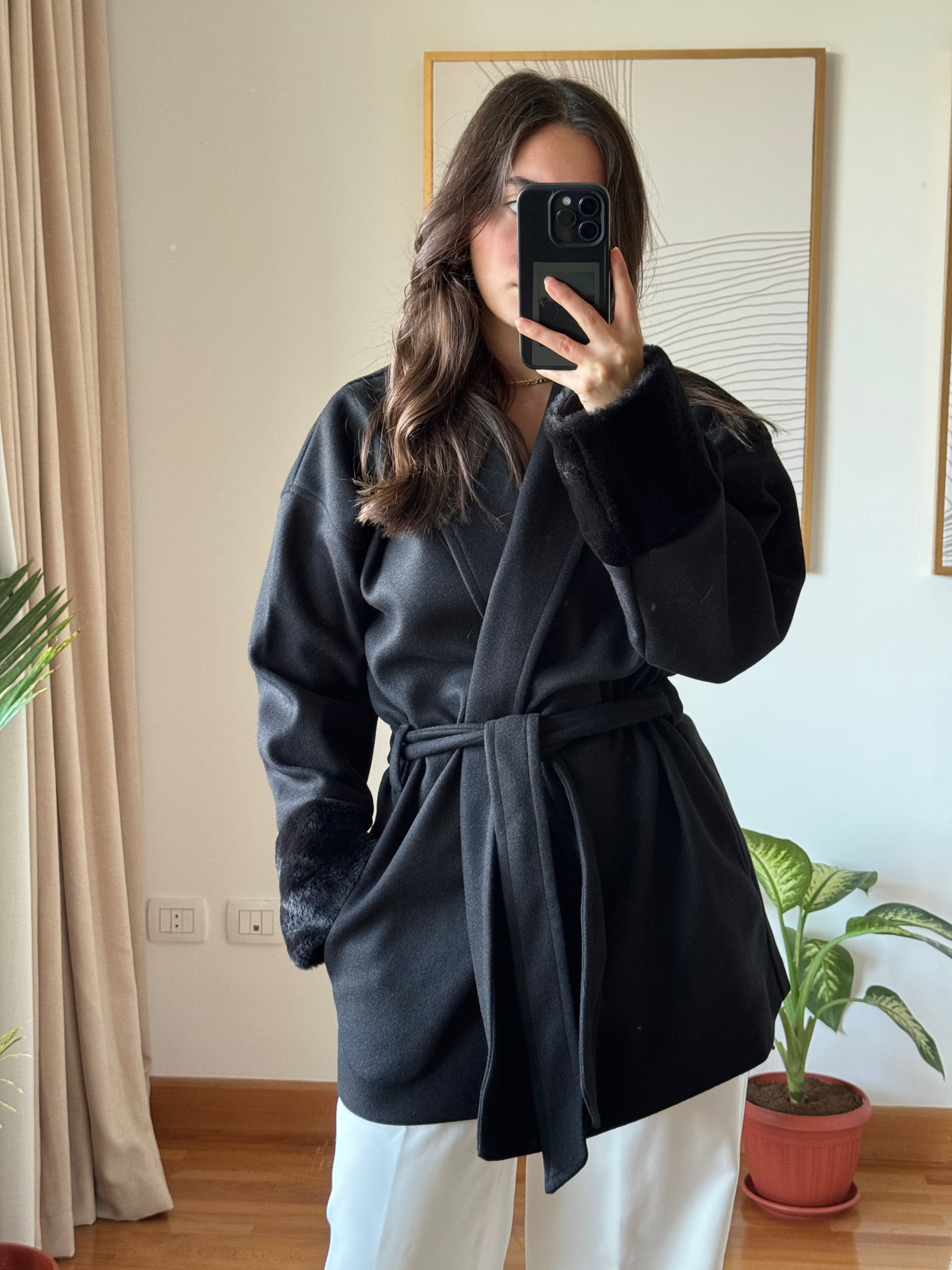 Milano Fur Coat-Black