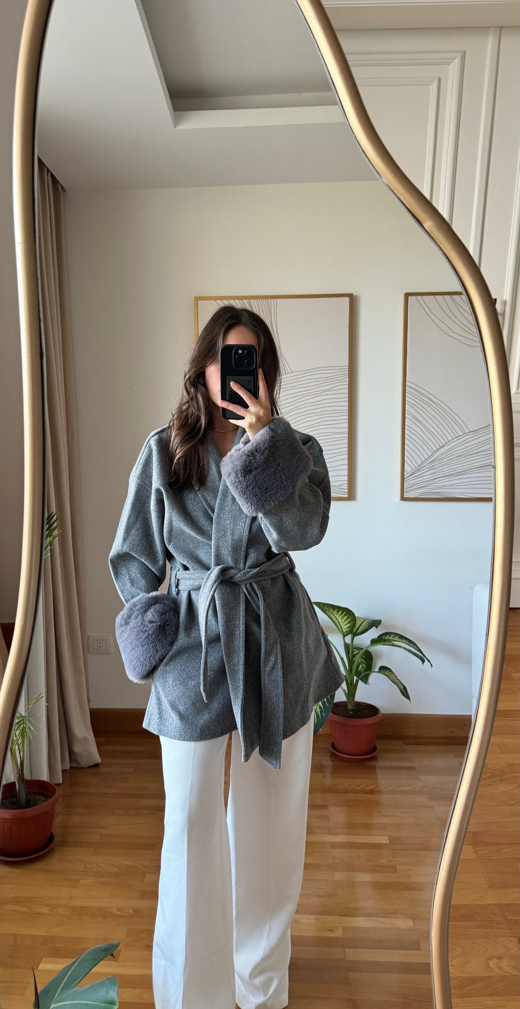 Milano Fur Coat-Grey