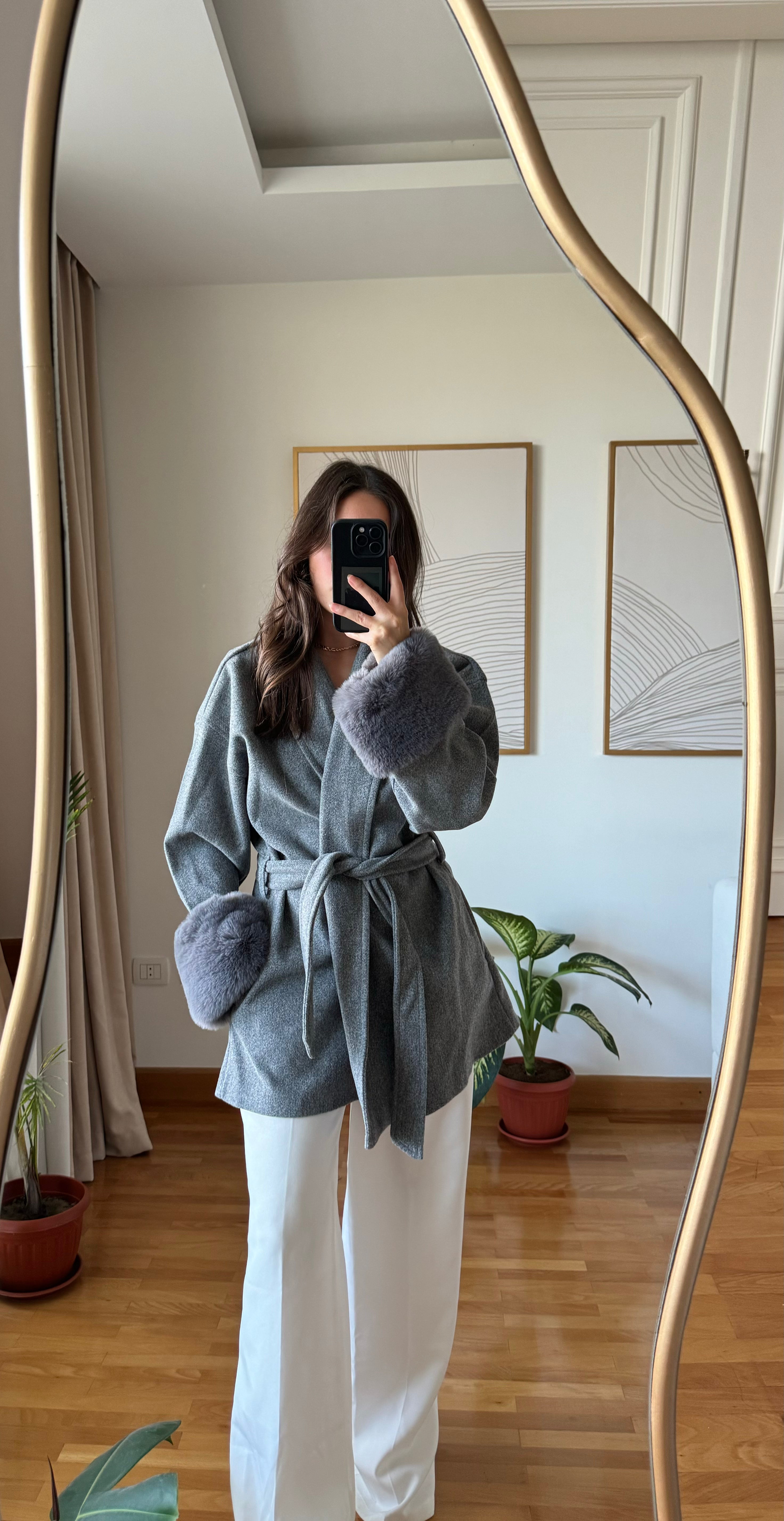 Milano Fur Coat-Grey