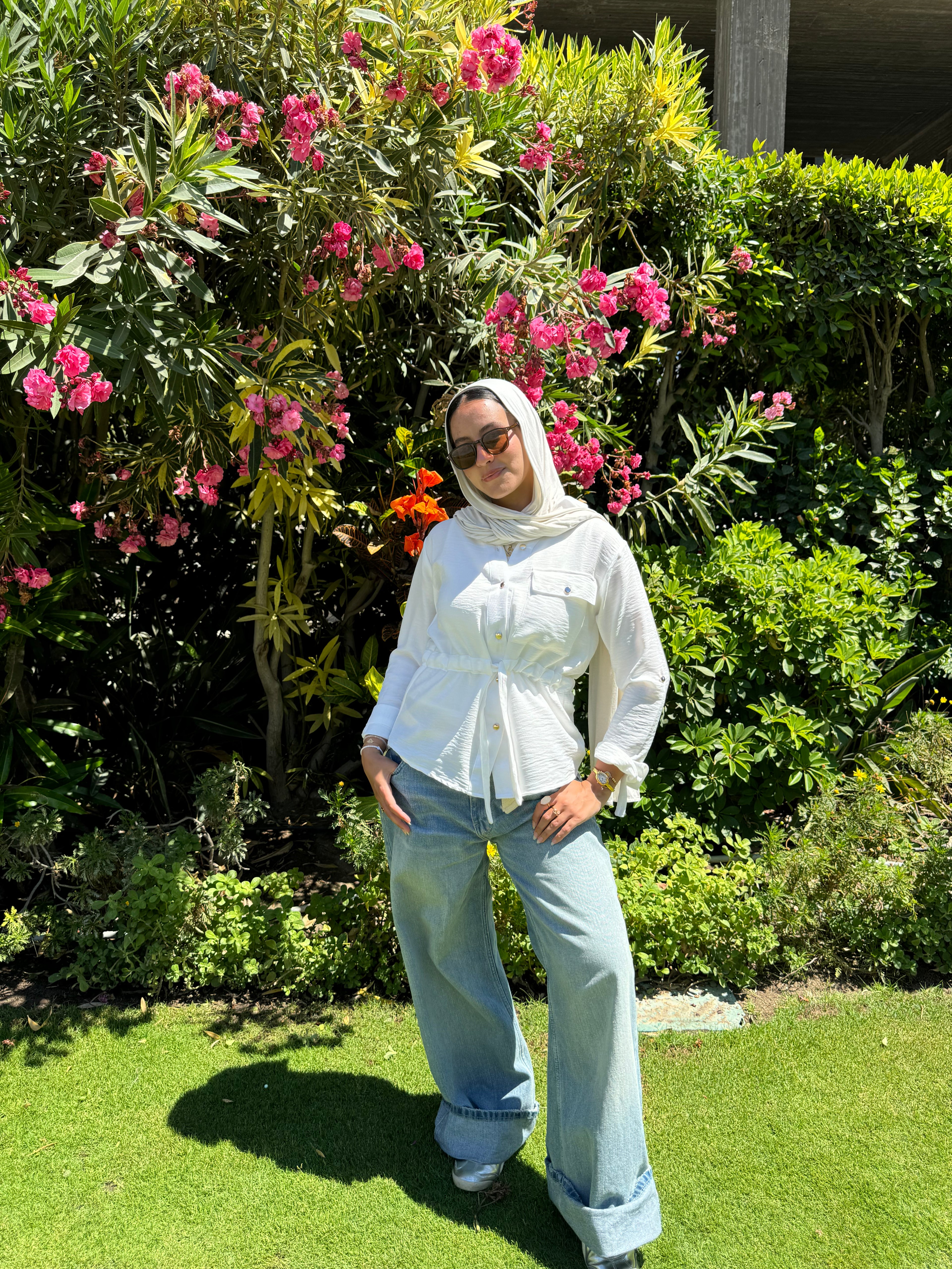 Drawstring Top-White