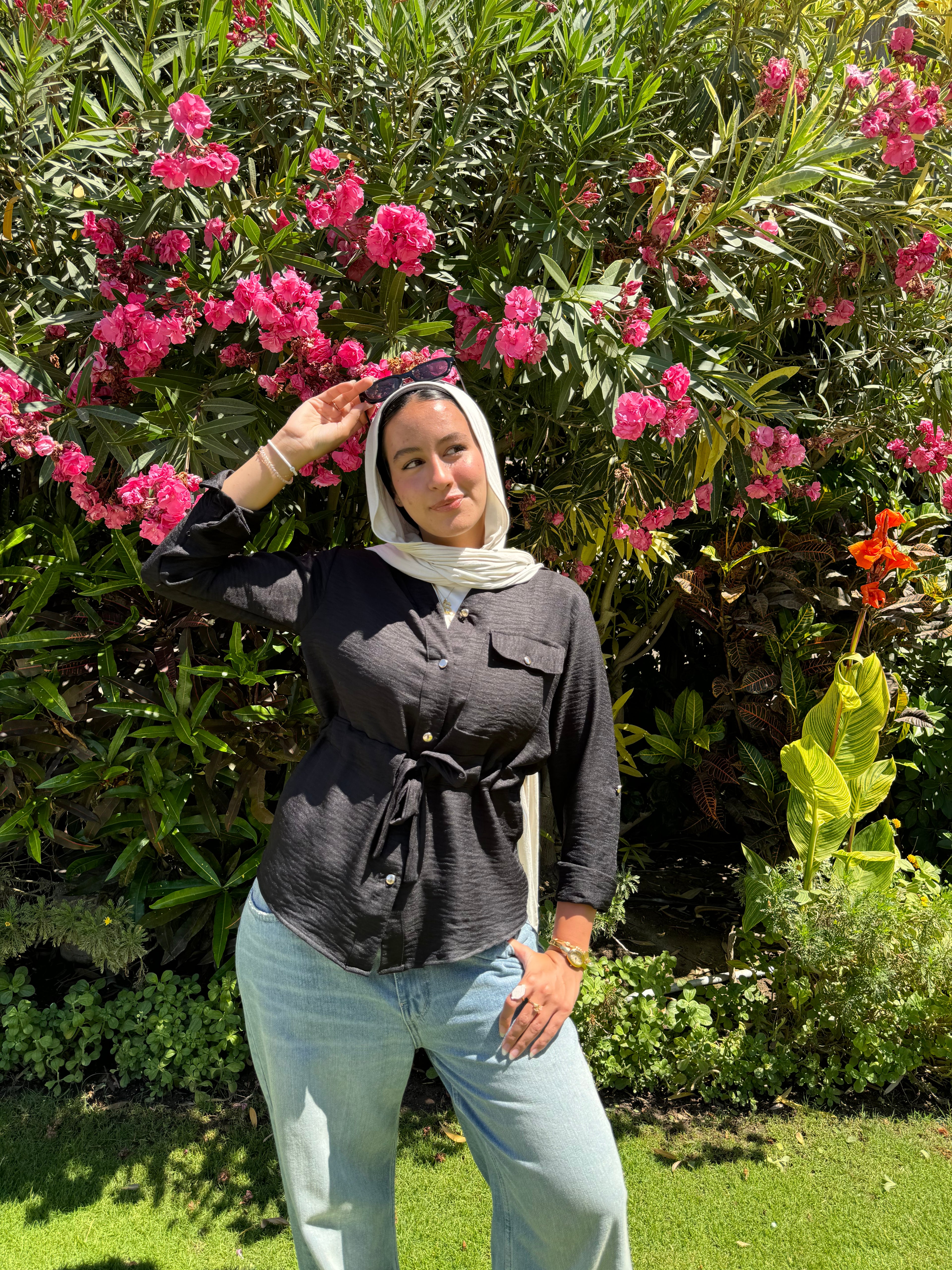 Drawstring Top-Black