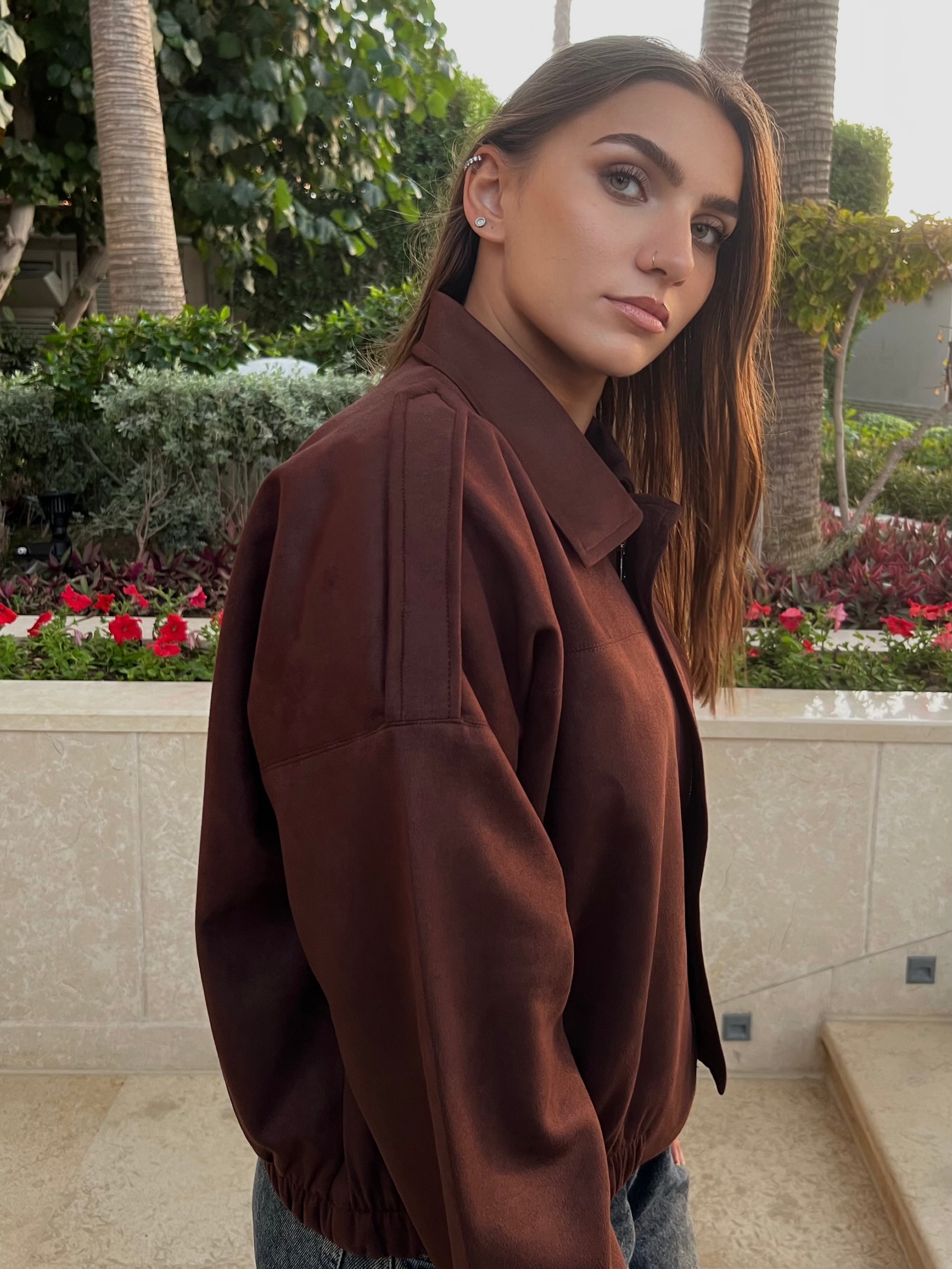 Suede Jacket-Brown