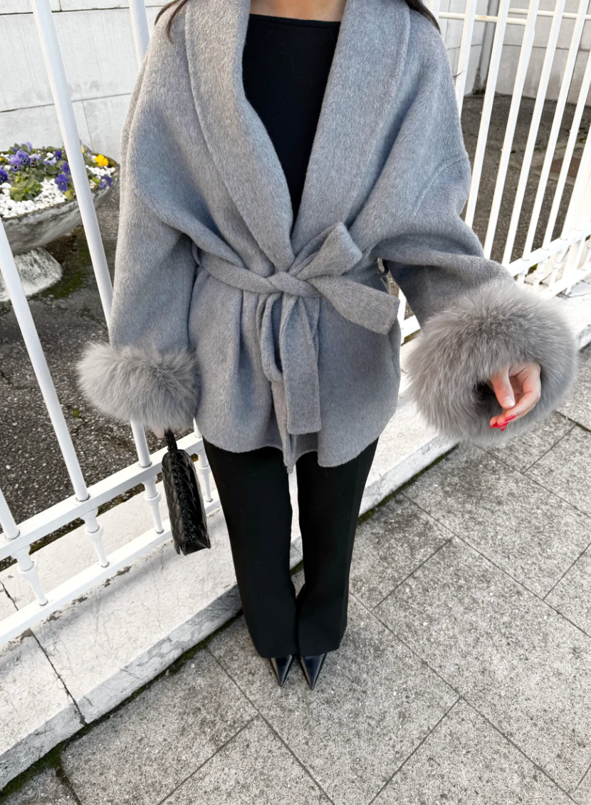 Milano Fur Coat-Grey