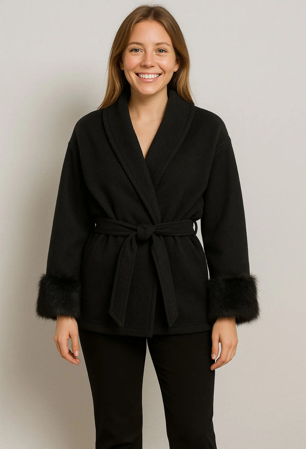 Milano Fur Coat-Black