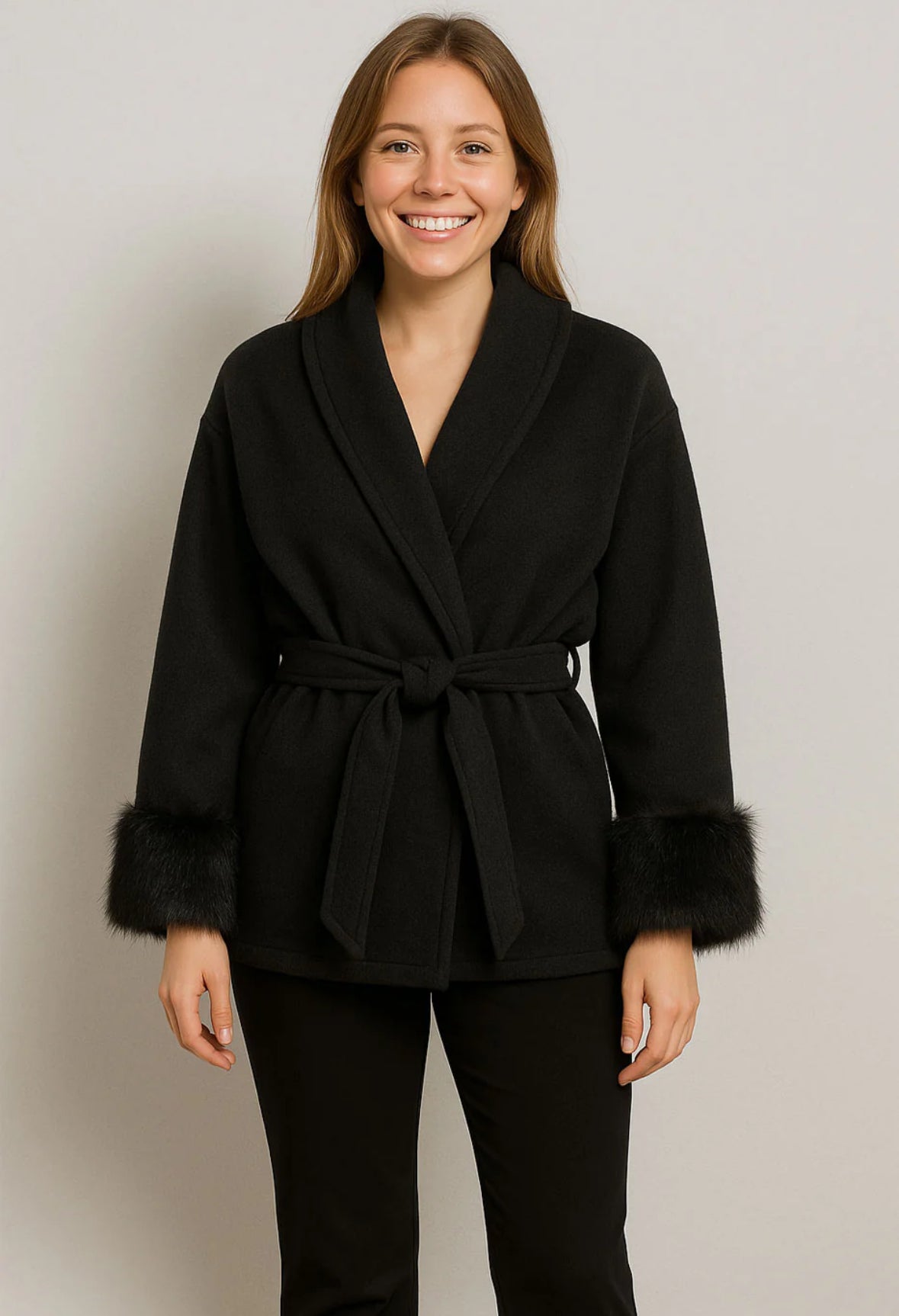 Milano Fur Coat-Black