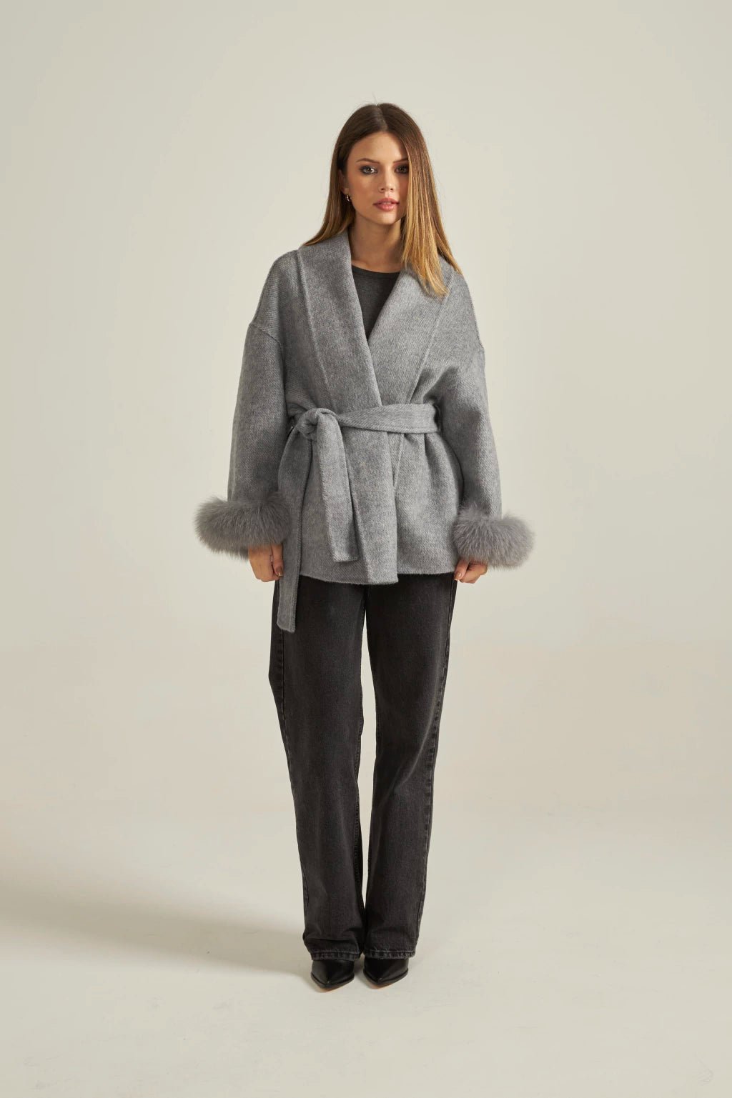 Milano Fur Coat-Grey