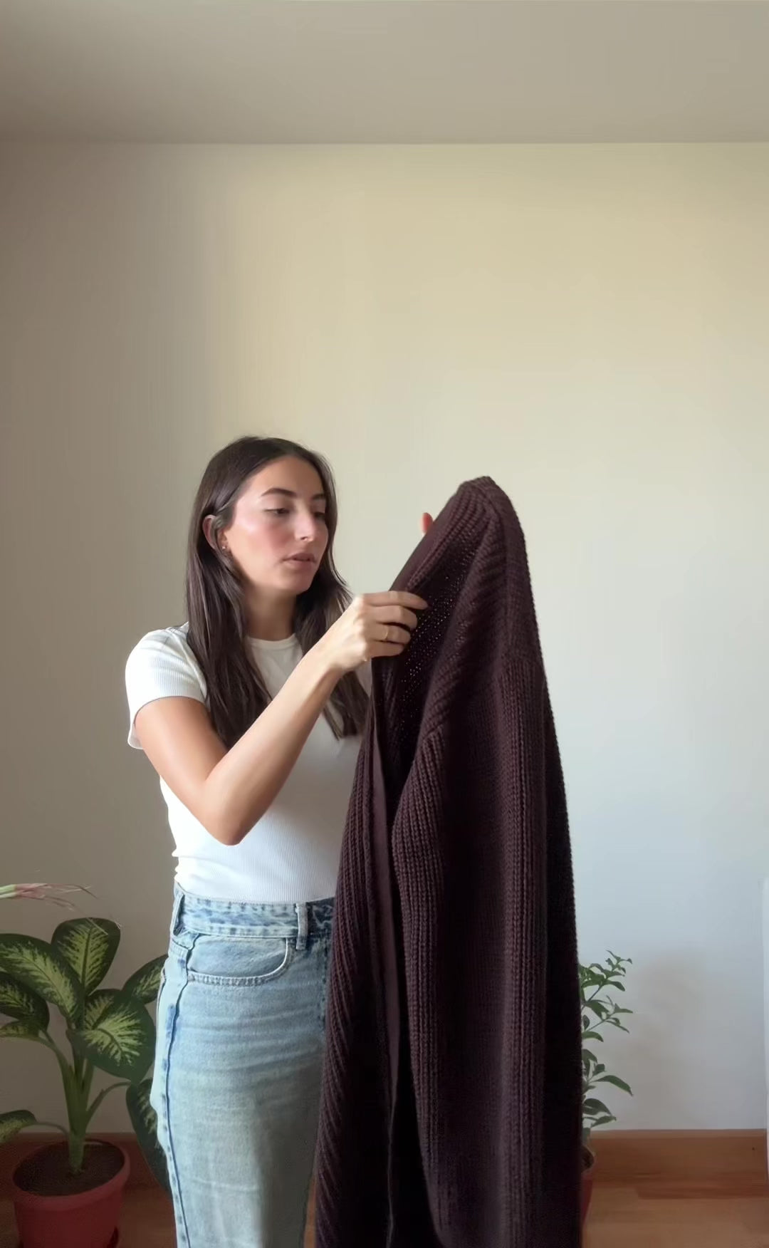 Knitted Cardigan-Brown